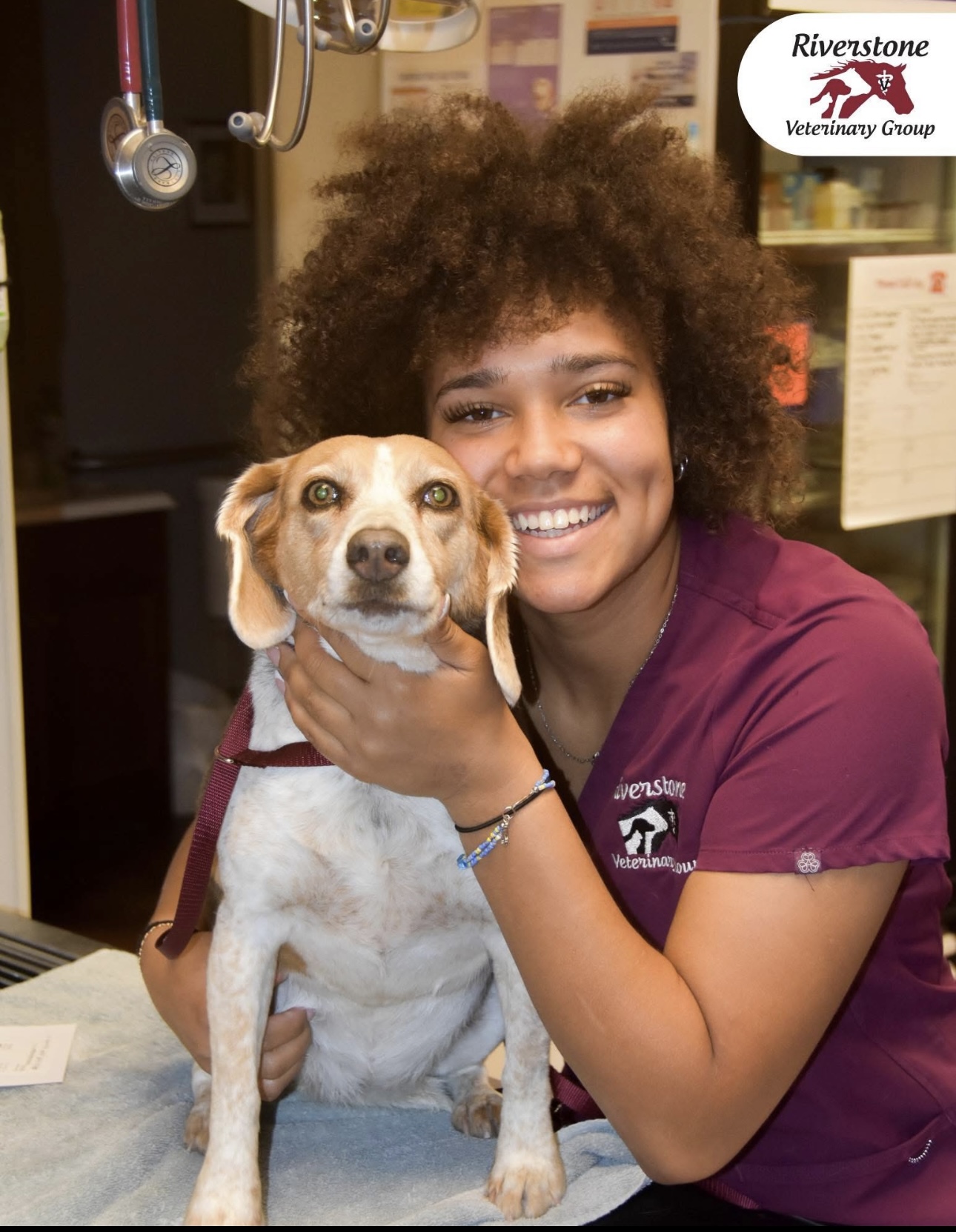 Team Member with beagle