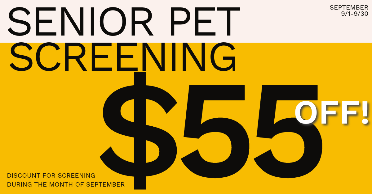 Senior Pet Screening Discount $55 Off